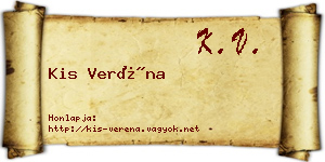 Kis Veréna névjegykártya